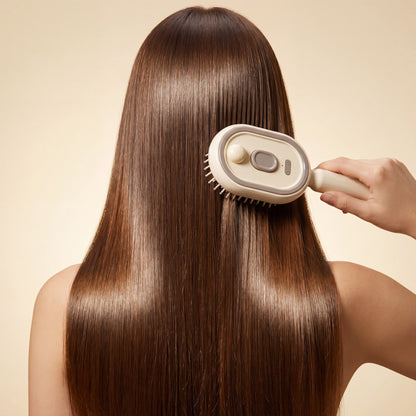 Glossy smooth frizz-free hair result after using Drayvorx MistComb
