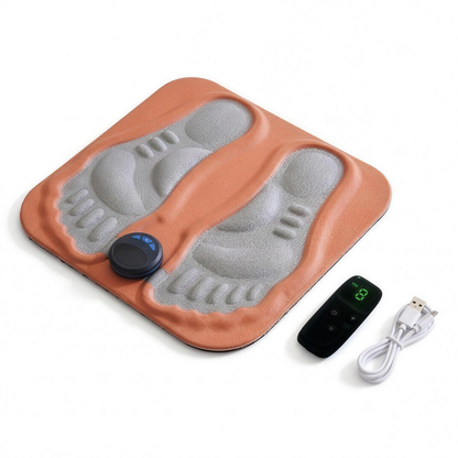 Foot massager mat with wireless remote and USB cable